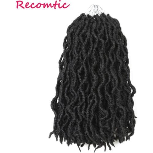 Recomtic Crochet Braids Natural Synthetic Hair Extensions 12inch Dreadlocs Bundles Heat Resistant For Black Women