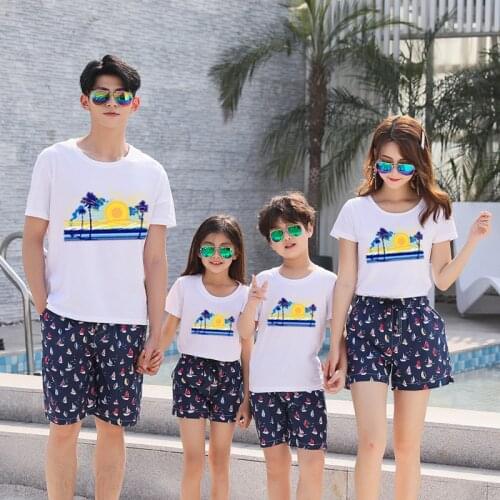 Family Matching Clothes Summer Boy Shorts Beach Swimming Shorts Mommy and Me Dad Son Shorts Pants Outfits Family Look Dress