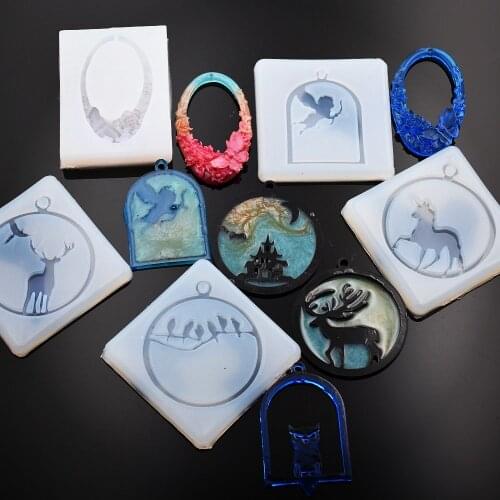 SNASAN Silicone Mold for jewelry frame animals pendant Resin Silicone Mould handmade epoxy resin molds MuJu-diaozhui-004