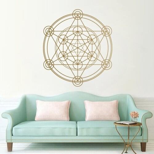 Sacred Alchemy Geometric Pattern Vinyl Wall Decal Line Circle Mandala Yoga Wall Stickers Removable Home Decoration Mural Z209