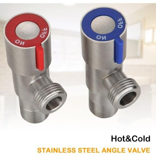 Stainless Steel Angle Stop Valve 1/2" Inlet and Outlet Quarter-Turn Shut Off Valve Bathroom Kitchen Replacement Tools