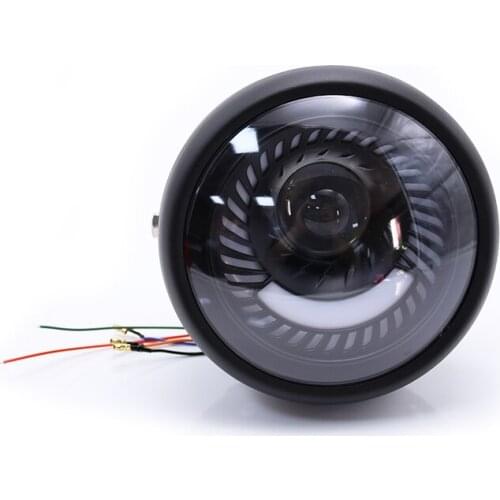 6''Universal Motorcycle LED Headlight Spiral HeadLamp 12v Angel eye Head Light For Honda Yamaha Suzuki Cruiser Bobber Cafe Racer