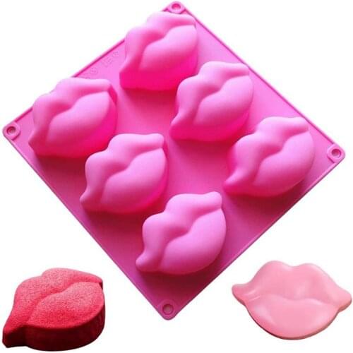Red Lips Silicone Soap Molds 3D Sexy Lips Kisses Collection Silicone Molds Chocolate Candy Bath Bomb Mould Ice Cube Jello Tray C