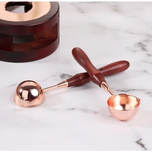 Vintage Wooden Sealing Wax Stamp Anti-Warm Spoon for Melting Furnace Seal Scrapbooking Stamps E56C
