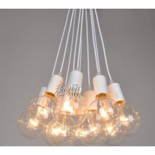 Vintage classic bulb e27 lamp pendant light line diy lighting lamps light bulb line 10 heads