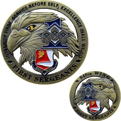 Challenge Bronze Coin 940th Wing U.S Army First Sergeants Eagle Coins Souvenir Gift