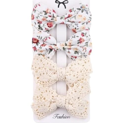 4 Pcs Girls Cute Bowknot Hairpins Children Sweet Barrettes Hair Clips Headwear 69HE