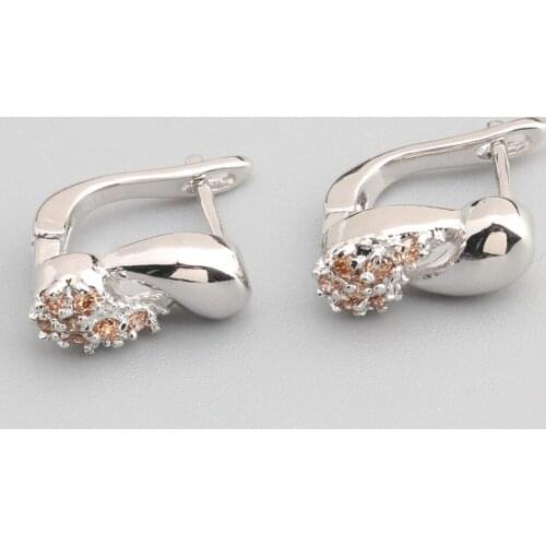 Remarkable Brown Morganite 2*2mm Semi-precious Silver Cool For Womens Earrings ED0622