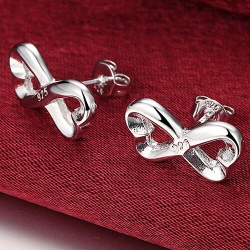 New Arrival Pure 925 Sterling Silver Fashion Love Heart Stud Earring For Women Silver Earrings Jewelry Brincos