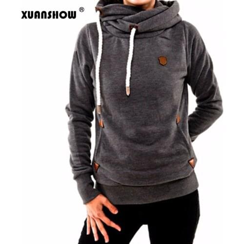 XUANSHOW Winter Hoodies for Women Cotton Long Sleeve Pocket Thick Keep Warm Fashion Pullovers Ladies Coat Outwear Plus Size