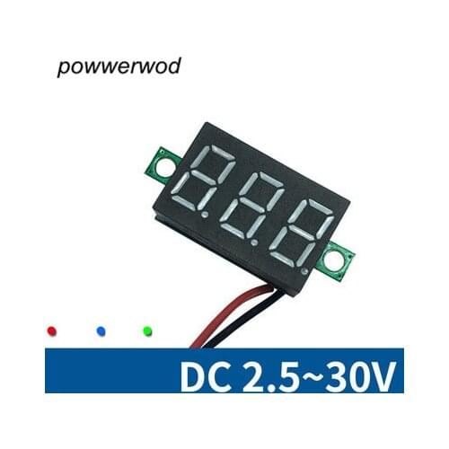 0.36 inch two-line dc voltmeter dc2.5-30v digital display high-precision voltmeter head multi-color optional