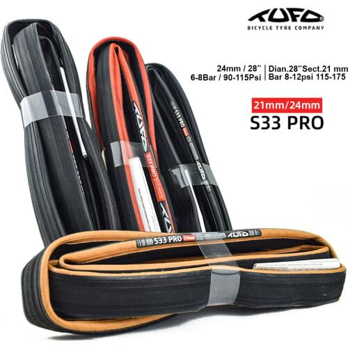 1pc TUFO S33 PRO 28" 21mm/24mm Road Bike Tubular Clincher Tire Bicycle Tires Fixed Gear Tyre 700C Bike Tyre Black/Red/Brown