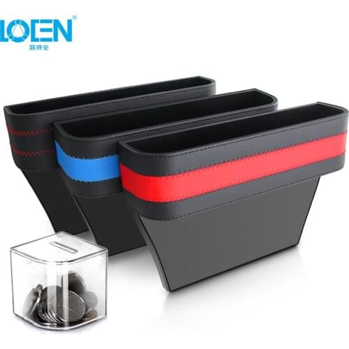 1PCS Universal Armrest Storage Car Seat Crevice Storage Box PU Leather Gap Organizer With A Coin Box Phone Wallet Holder