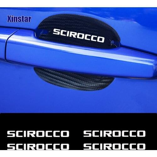 2Pcs Carbon Fiber Car Door Hnadle Protection Sticker For VW Volkswagen SCIROCCO