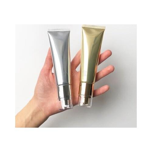 50ml Empty Airless Pump Bottle 50g Cosmetic Cream Squeeze Tube Makeup Foundation Packaging Container White Black Silver Gold
