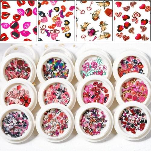 50pcs/Box Mix Fashion Heart Flower Lipstick Shape Mini Wood Pulp Leaf Fit DIY Crystal UV Resin Jewelry Nail Art Decor