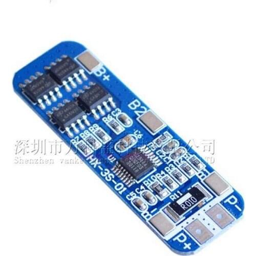 500pcs 3S 10A 12V Lithium Battery Charger Protection Board Module for 3pcs 18650 Li-ion Battery Cell Charging BMS 11.1V 12.6V