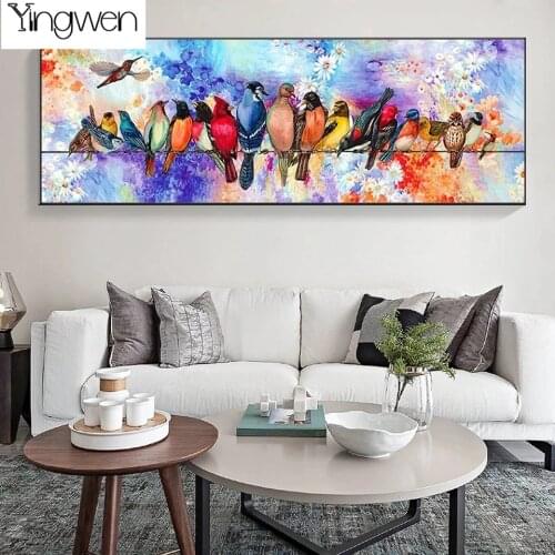 DIY Diamond Painting Watercolor Parrot Bird On Branches 5D Diamond Embroidery Rhinestones Pictures Full Diamond Mosaic Decor