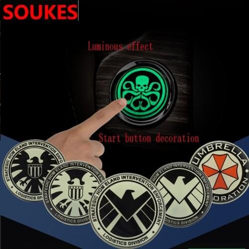 Aluminum Car Decoration Start Button Decoration Sticker For Toyota Corolla Avensis RAV4 Yaris Auris Hilux Prius verso MG Buick