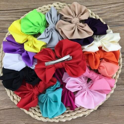 XIMA 16pcs/lot 3.5" Big Satin Hairbow for Hair With Clip for Kids Hair Accessories Hairpins Ornaments,Boutique Fabric Bows