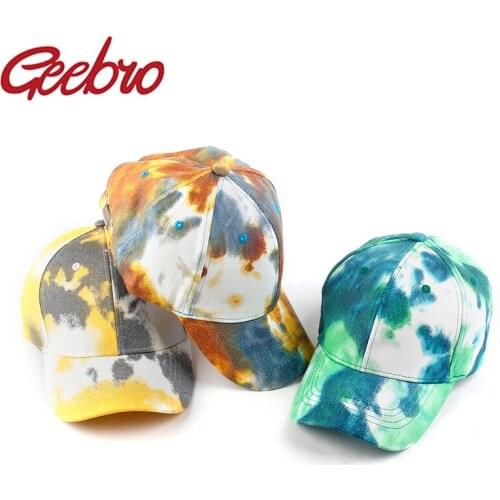 Geebro Fashion Tie-Dye unisex Baseball Cap Spring Men Women Trend Lovers Colorful Snapback Hat Outdoor Adjustable hats