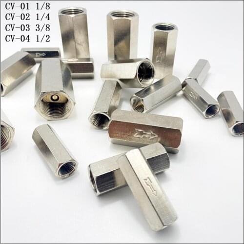 4-15pcs/Lot CV-01/02/03/04 Brass 1/8,1/4,3/8,1/2 Threaded BSPP Female Full Port One Way Air Check Gas Oil Water Valve Brand New