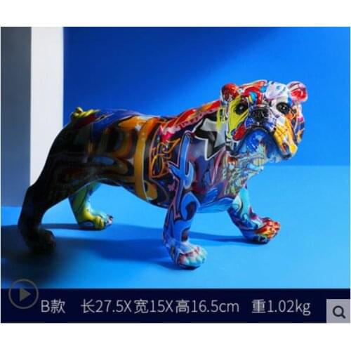 Creative leopard manual Gorilla ornaments handicraft office study home animal sculpture Colorful German dog decoration