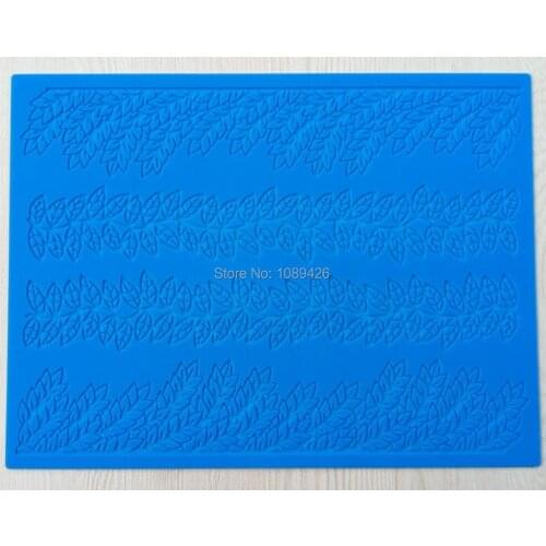 Wholesale 10Pcs/lot (CT-012) Two Shapes Of Leaves Lace 100% Platinum Silicone Cake Fondant Embossing Gum Paste Decorating Mold