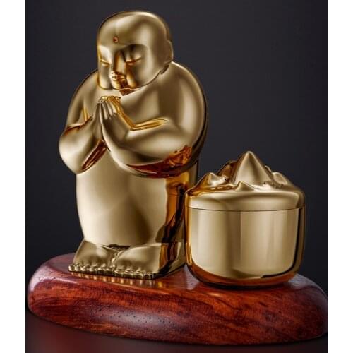 Original Design Buddha Car Fragrance High Quality Metal + Wood Auto Car Air freshener Good Smell Car Perfume Luxury Gift