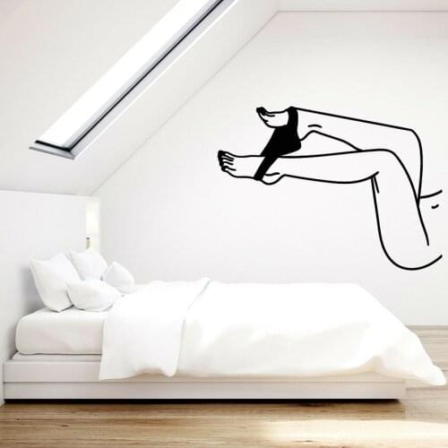 Sexy Woman Vinyl Wall Decal Hot Sexy Naked Girl Beautiful legs Wall Home Bedroom Living Room Stickers Art Mural 5051