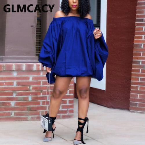 Off Shoulder Casual Loose Mini Dress