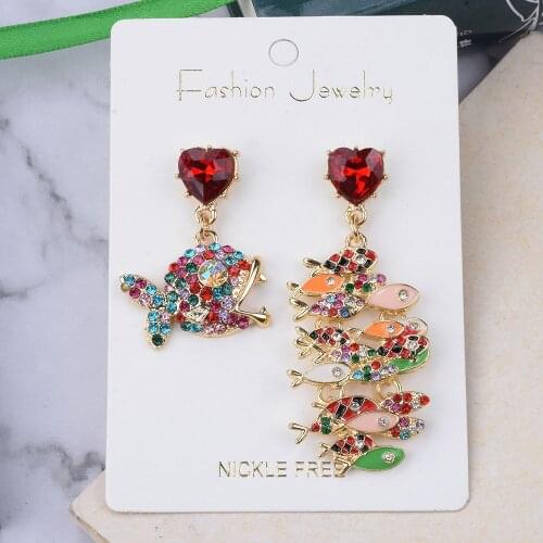Simple Fish Shaped Creative Metal Dripping Oil Piranha Tropical Earrings Womens Popular Fashion Banquet Accessories