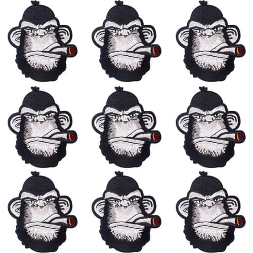 Pulaqi 10PCS Punk Patch Animal Wholesale Patches Iron On Patches For Clothing Monkey Stripe Wholesale Dropship Custom Patch