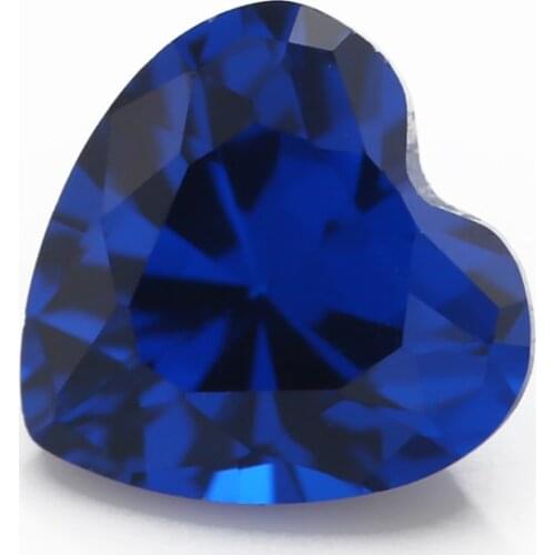 Size 3x3~10x10mm Heart Shape Synthetic Spinel Blue Stone Gems For Jewelry 112# 113# 114# 106# 109# 120