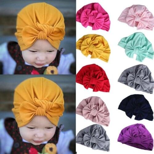 Soft Winter Unisex caps Cute Kid Baby Girl Boy Turban Fasion Head Wrap Adjustable Hat Milk Fiber Cap baby hair accessories