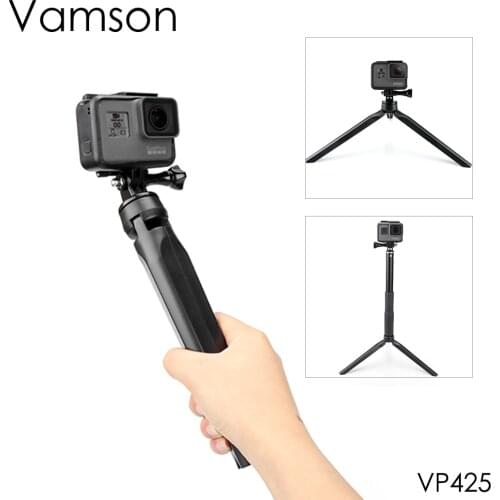 Vamson for Xiaomi Tripod Selfie Stick for iPhone for DJI OSMO Action Sports Camera Yi 4K Accessories for Gopro Hero 7 6 5 VP423