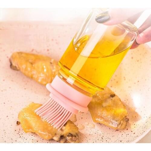 Silicone Barbecue Brush Kitchen Pancake Household Baking Oil Brush With Bottle High Temperature Resistant Small Oil Bottle
