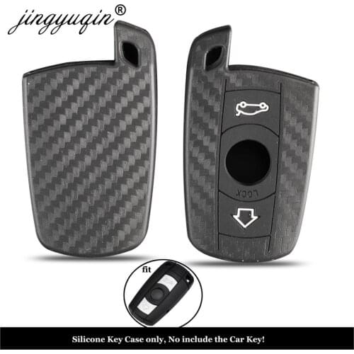 Jingyuqin Silicone Carbon Key Case For Bmw E90 E30 E60 E34 E36 E38 E39 E46 118 220 M235 320 328 428 435 528 X1 X3 Key Cover