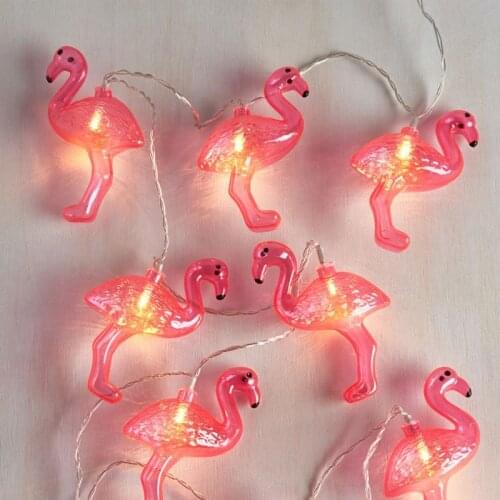1.5M 10LED Flamingo Light String Battery Operated Fairy Holiday Garland Light String Christmas Wedding Party Girl Bedroom Decor