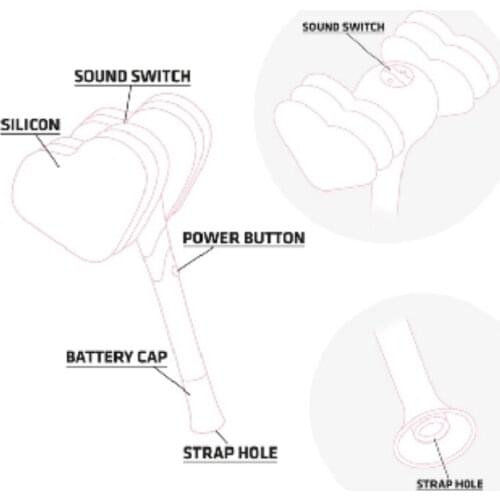 Light-up LED Glow Wand Sticks, Heart Hammer Great Halloween Props Concerts Party