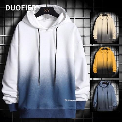 Hoodie Men Trend Harajuku Autumn Clothes Loose Hip Hop Streetwear Couple Fashion Gradient Pullover Hooded Sweatshirt Hoodies Man