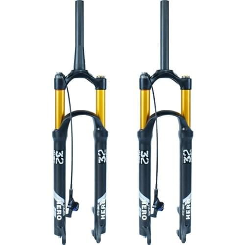 Cycling Hero Mountain Bike Air Fork 100-120mm Stroke Bicycle Suspension Plug 26 27.5 29 Inch Magnesium Alloy