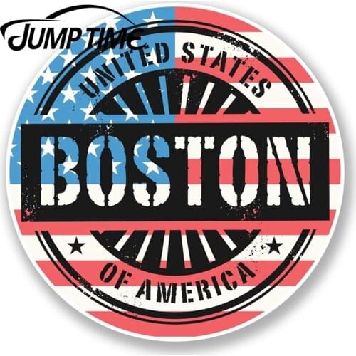 Jump Time for Boston Massachusetts USA Vinyl Sticker Travel Luggage Tag Laptop Decal Rear Windshield Waterproof Car Accessories