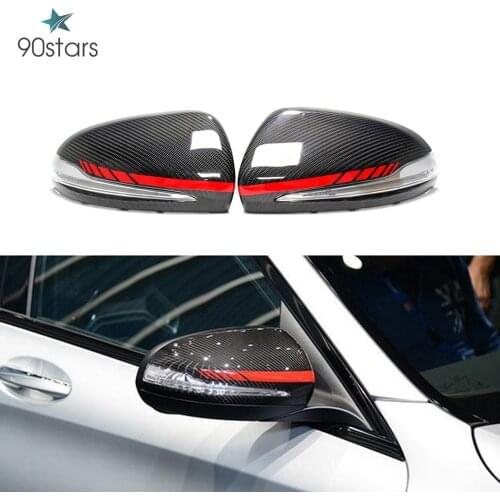 W205 Carbon Fiber Mirror Cover for Mercedes W205 W222 W213 W238 X205 for Benz C S GLC E Class AMG 1:1 Replacement Style Only LHD