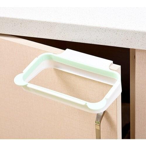 1Pcs Kitchen Gadgets Cabinet Door Garbage Bag Shelf Kitchen Tools Rack Hanging Storage Trash Rack Kitchen Accessories Goods