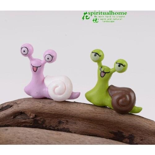 2pcs Home Bonsai Ornaments Moss Micro Landscape Cartoon Snails Fairy Garden Miniatures Figurines Jardin Terrarium Decor