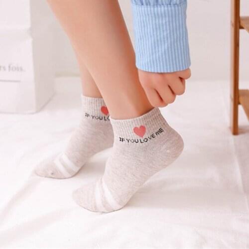 3pairs Women Socks Letter Cute College Wind Simple Basic Funny Female Socks Love Cotton Spring Summer Harajuku Sox Girl Socks