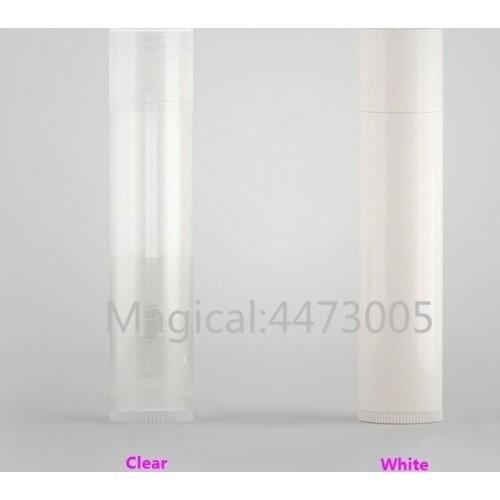 5g 100/200pcs Empty PP White/Clear Lipstick Tube,DIY Portable Lip Balm Container, Refillable Lipstick Shell Packaging Cosmetics