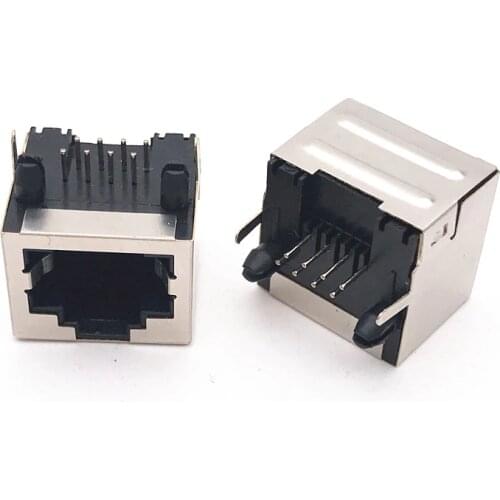 60pcs/lot New RJ45 LAN Connector Modular Network 56 90 Degree PCB Connector Port