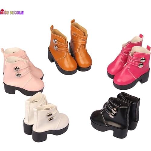 Doll Accessories 1/3 BDJ/SD 55-60 Cm Dolls Shoes Fashion Rome PU Leather 5 Colors High Heel Button Shoes For Best Toys as Gift